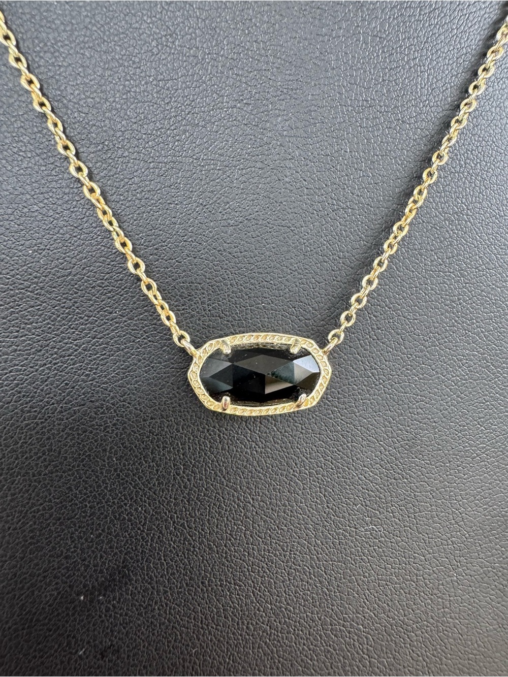 Kendra Scott Elisa Gold & Black Opaque Glass Necklace